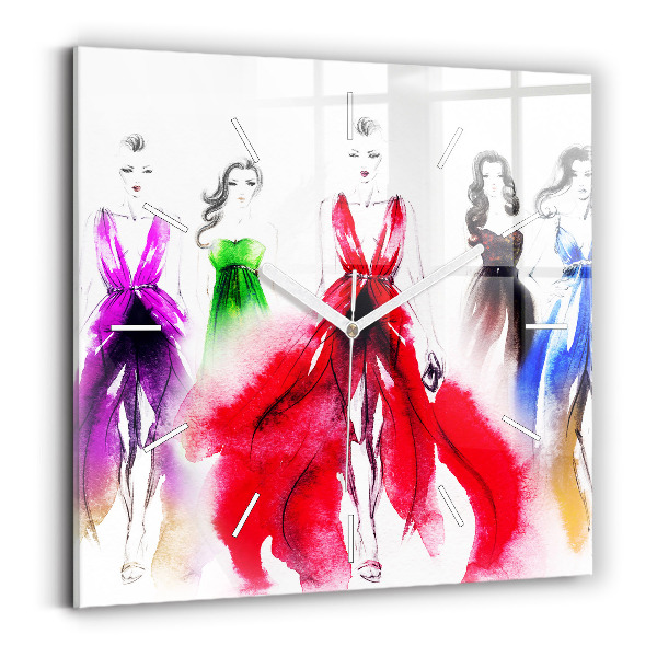 Reloj cuadrado Mujeres con vestidos de colores