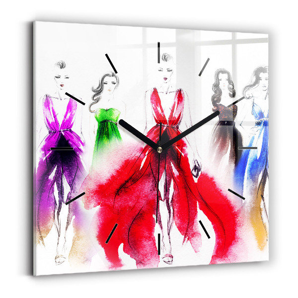 Reloj cuadrado Mujeres con vestidos de colores