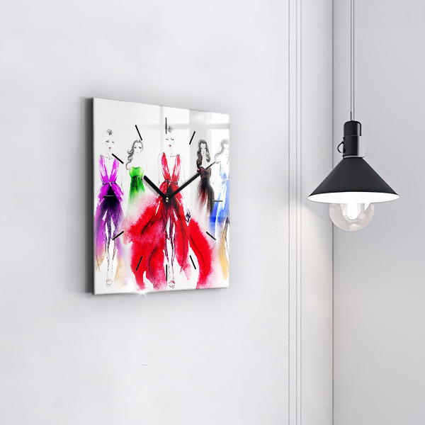 Reloj cuadrado Mujeres con vestidos de colores