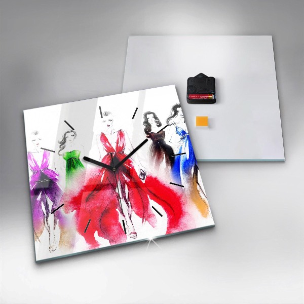 Reloj cuadrado Mujeres con vestidos de colores