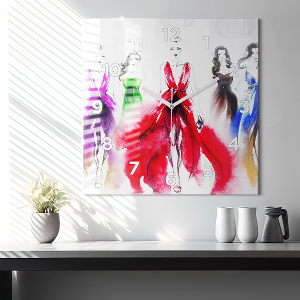 Reloj cuadrado Mujeres con vestidos de colores