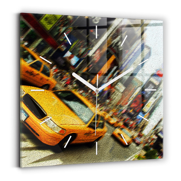 Reloj de pared cuadrado Taxis de Nueva York