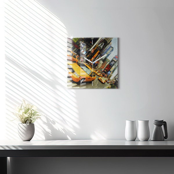 Reloj de pared cuadrado Taxis de Nueva York