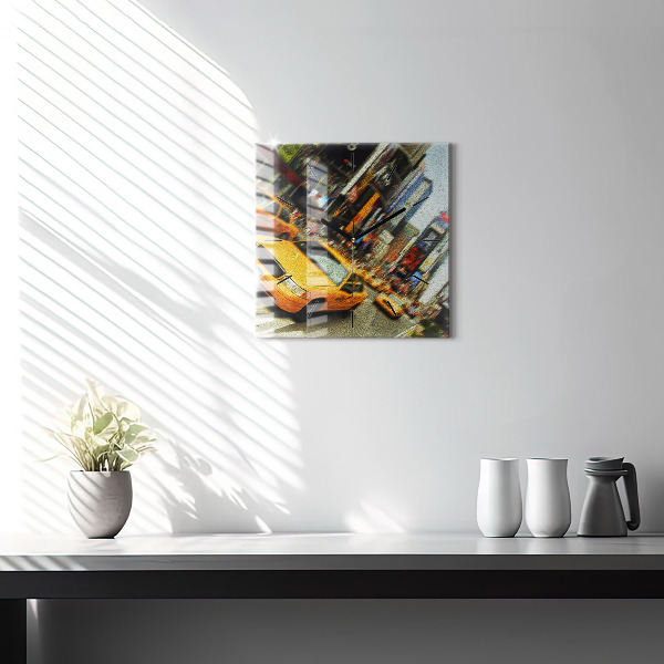 Reloj de pared cuadrado Taxis de Nueva York