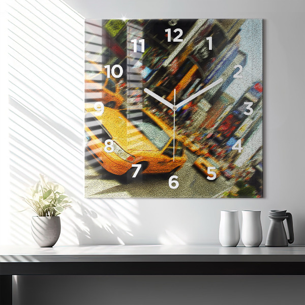 Reloj de pared cuadrado Taxis de Nueva York