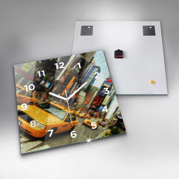 Reloj de pared cuadrado Taxis de Nueva York