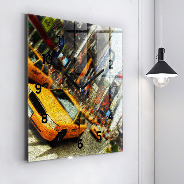 Reloj de pared cuadrado Taxis de Nueva York