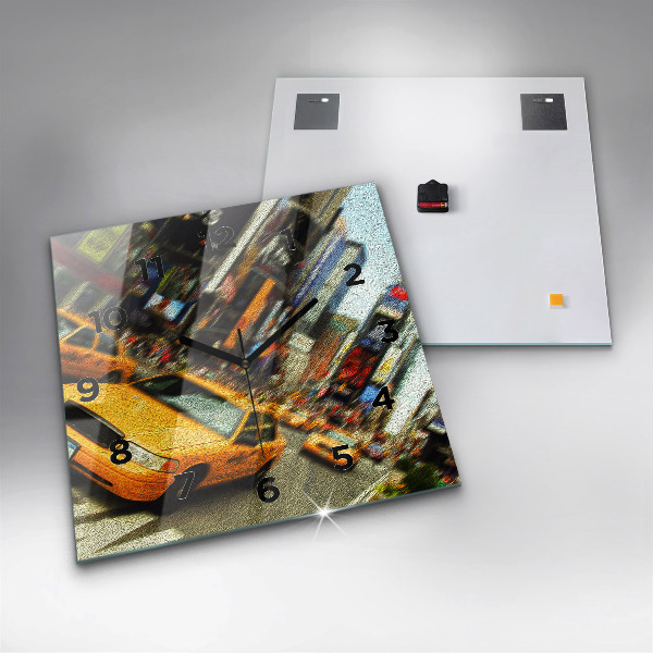Reloj de pared cuadrado Taxis de Nueva York