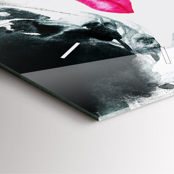 Reloj de pared cuadrado Retrato de mujer con labios rojos