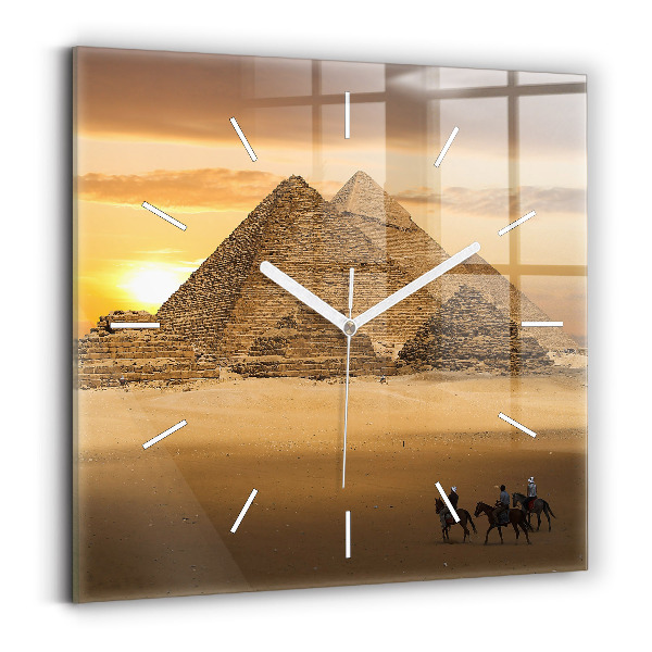 Reloj cuadrado Pirámides y puesta de sol