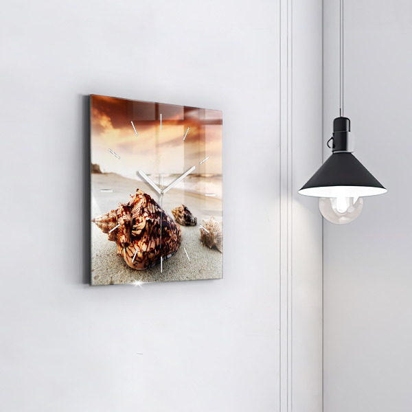 Reloj cuadrado Concha en la playa