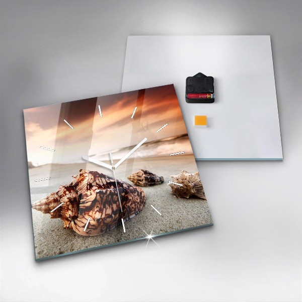 Reloj cuadrado Concha en la playa