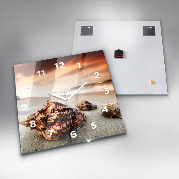 Reloj cuadrado Concha en la playa