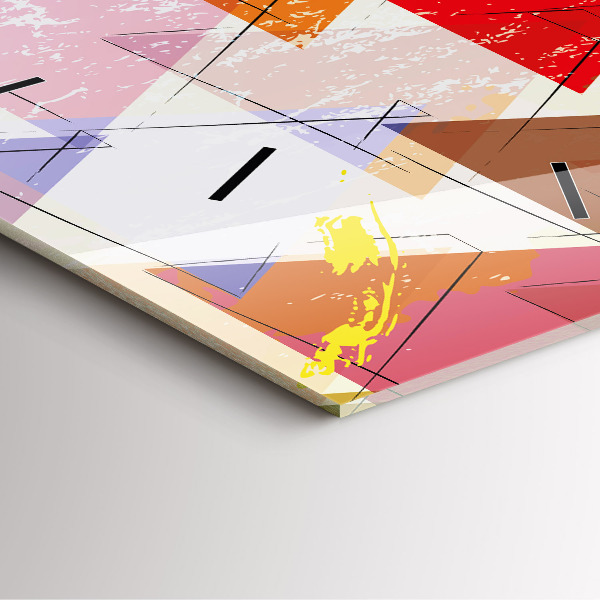 Reloj de pared cuadrado Triángulos patrón geométrico