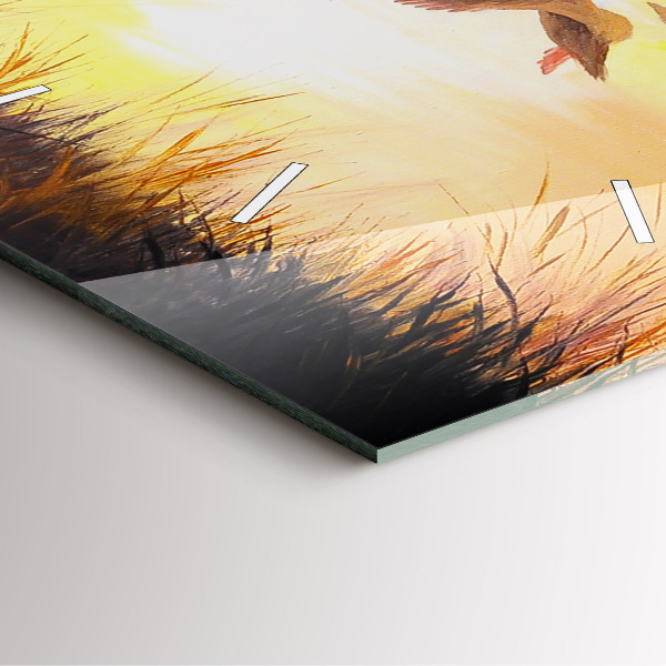 Reloj de pared cuadrado Grullas al atardecer