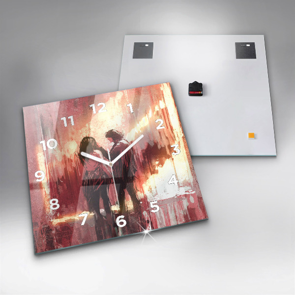 Reloj de pared cuadrado Pareja de jóvenes enamorados