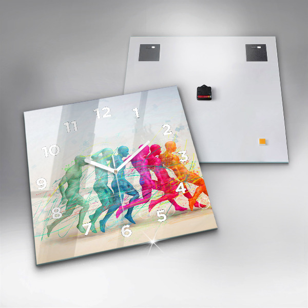 Reloj cuadrado Gente colorida