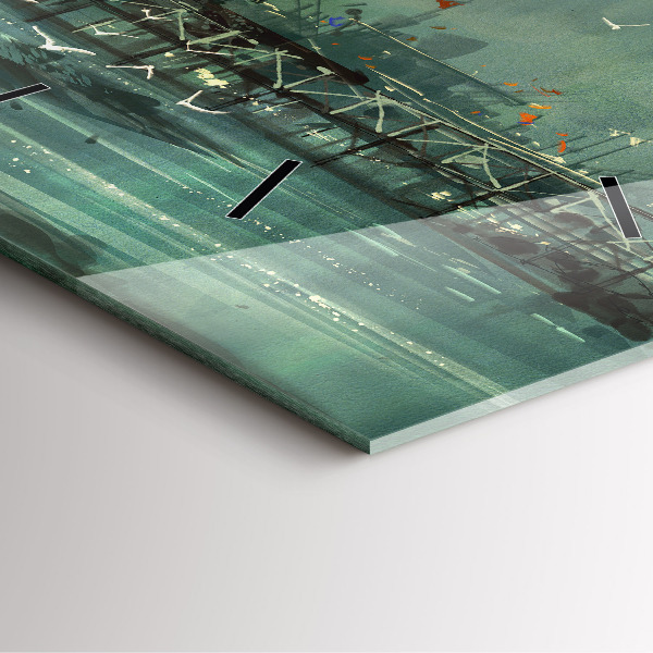 Reloj de pared cuadrado Pueblo pesquero