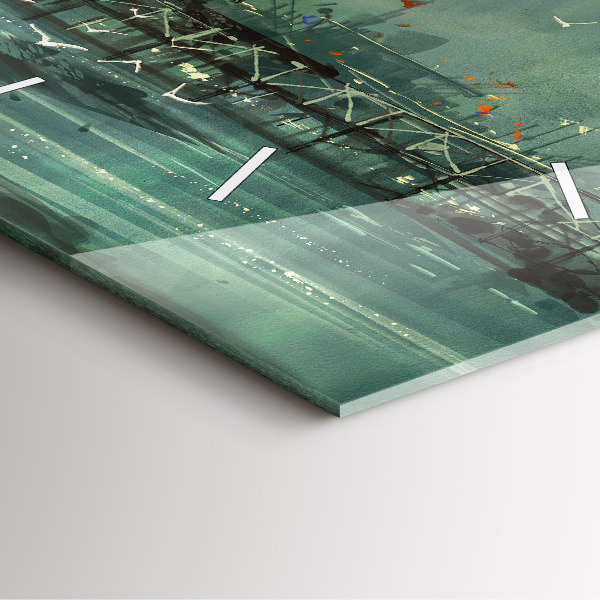 Reloj de pared cuadrado Pueblo pesquero