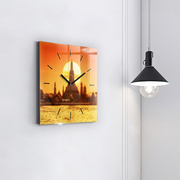 Reloj de pared cuadrado Wat arun Bangkok Tailandia