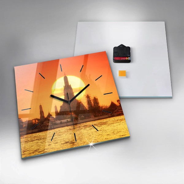 Reloj de pared cuadrado Wat arun Bangkok Tailandia