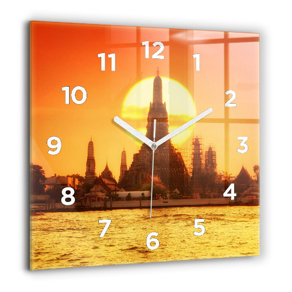 Reloj de pared cuadrado Wat arun Bangkok Tailandia