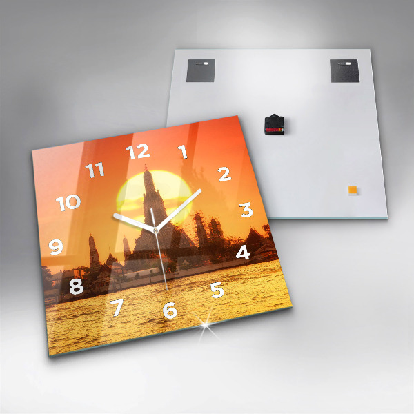 Reloj de pared cuadrado Wat arun Bangkok Tailandia