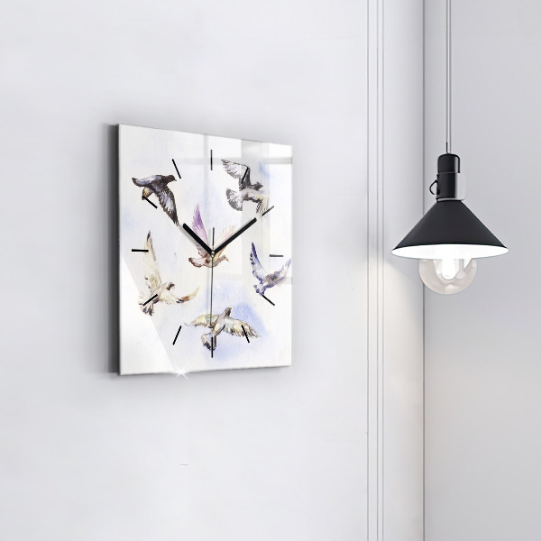 Reloj de pared cuadrado Pájaros volando