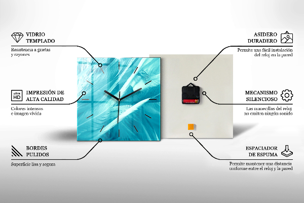 Reloj de pared cuadrado Pájaros volando