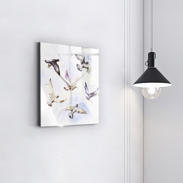 Reloj de pared cuadrado Pájaros volando