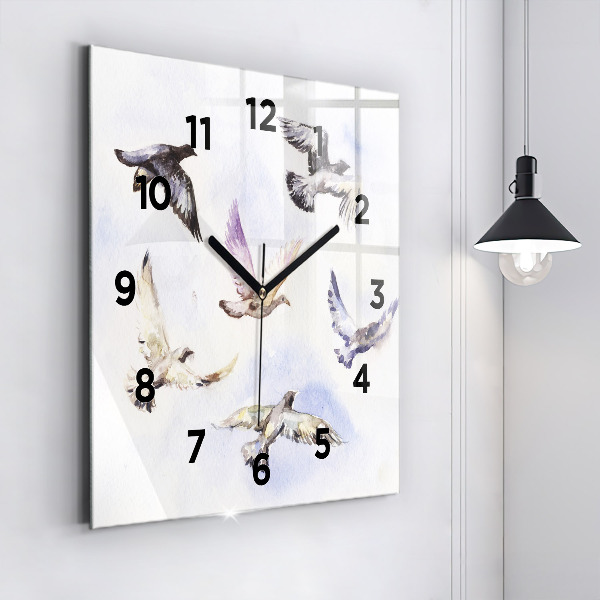 Reloj de pared cuadrado Pájaros volando