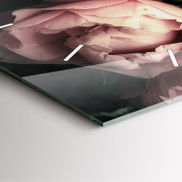 Reloj de pared cuadrado Ramo de rosas rosas