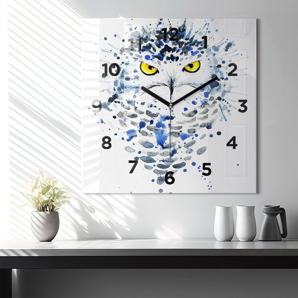 Reloj de pared cuadrado Mirada de búho
