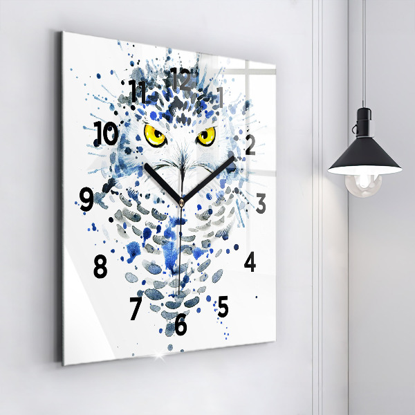 Reloj de pared cuadrado Mirada de búho
