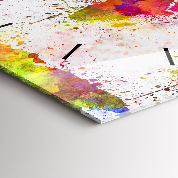 Reloj de pared cuadrado Mapamundi en acuarela