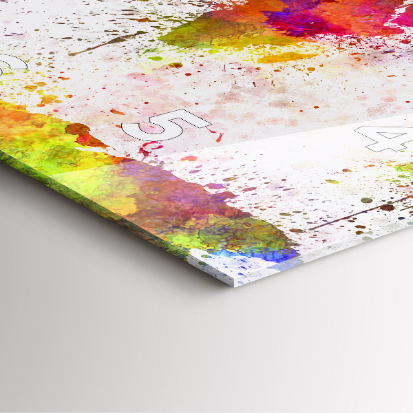 Reloj de pared cuadrado Mapamundi en acuarela