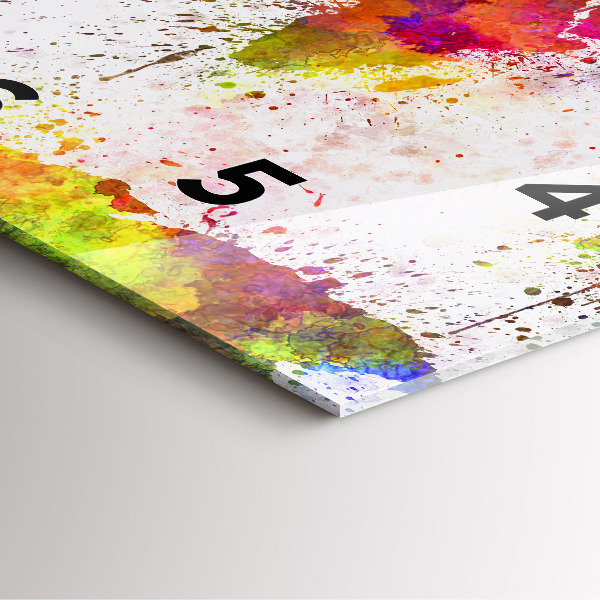 Reloj de pared cuadrado Mapamundi en acuarela