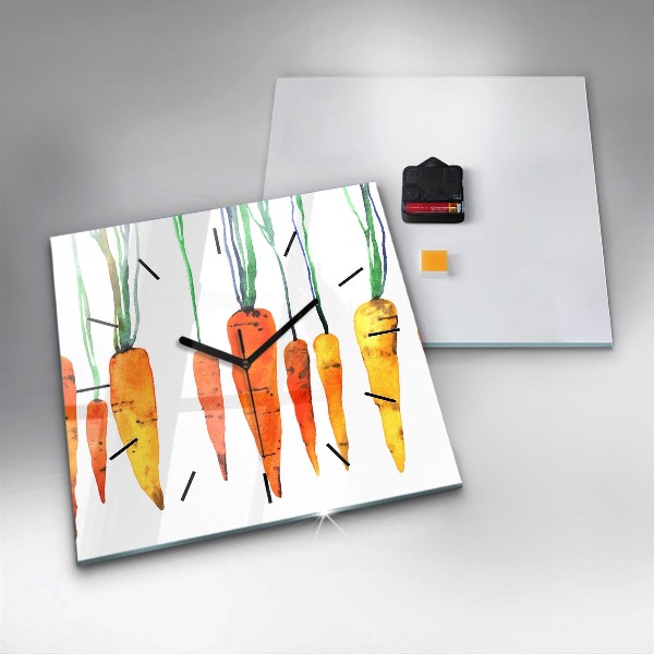 Reloj cuadrado Ilustración de zanahorias