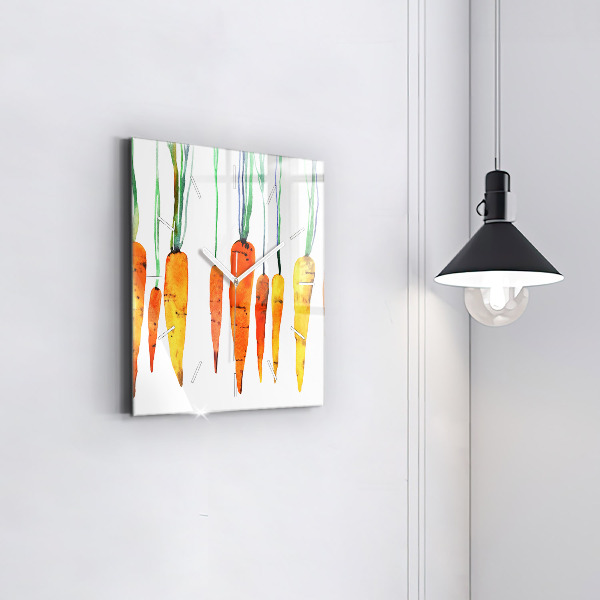 Reloj cuadrado Ilustración de zanahorias