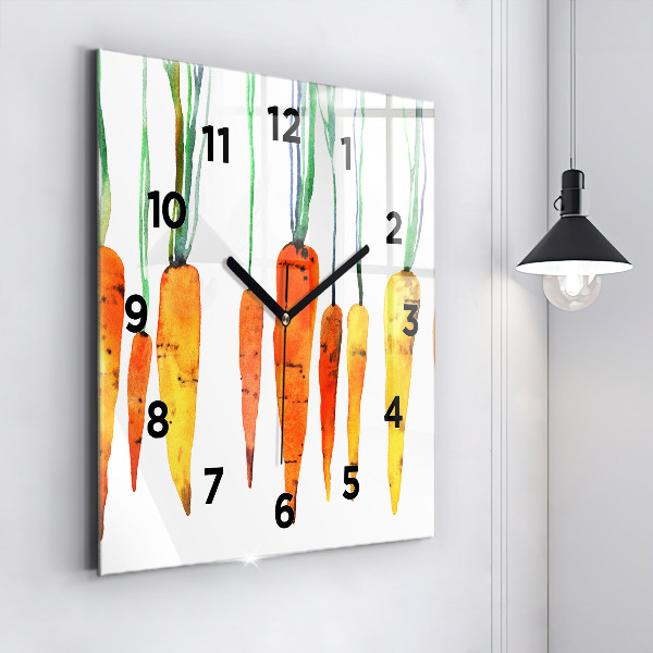 Reloj cuadrado Ilustración de zanahorias