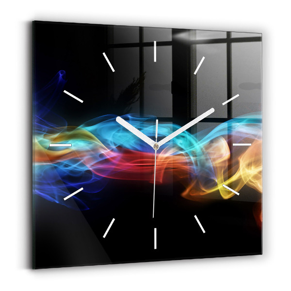 Reloj de pared cuadrado Líneas abstractas de colores
