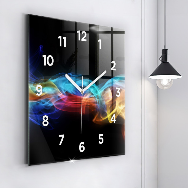 Reloj de pared cuadrado Líneas abstractas de colores