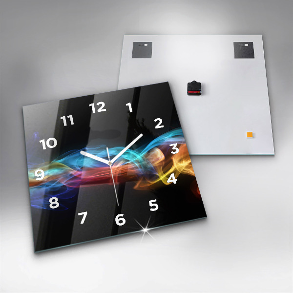 Reloj de pared cuadrado Líneas abstractas de colores