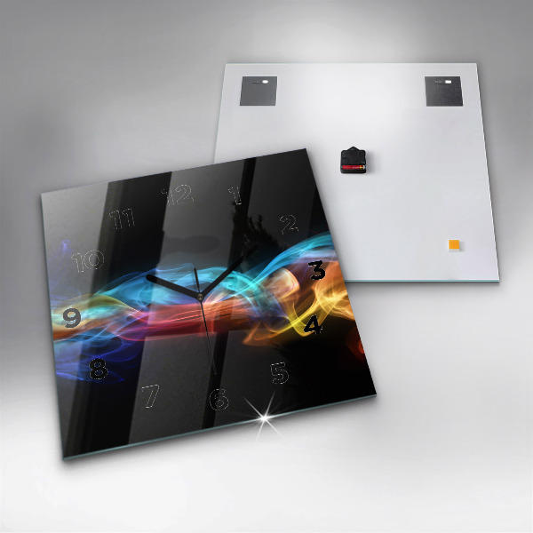 Reloj de pared cuadrado Líneas abstractas de colores