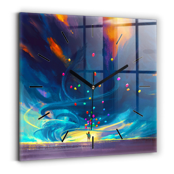 Reloj cuadrado Niño y globos