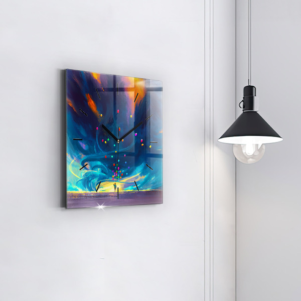 Reloj cuadrado Niño y globos