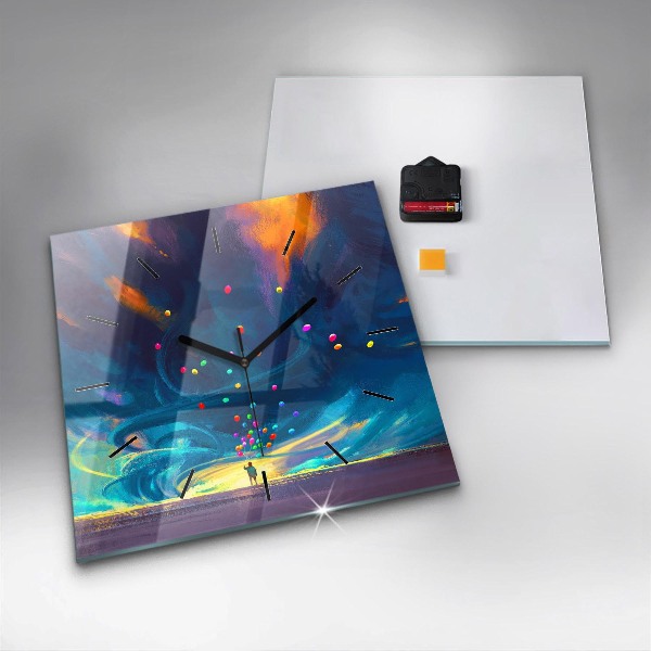 Reloj cuadrado Niño y globos