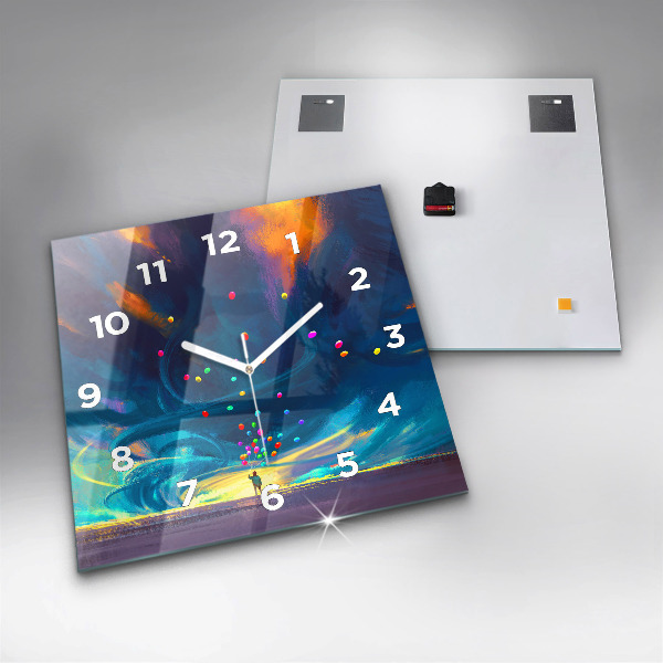 Reloj cuadrado Niño y globos