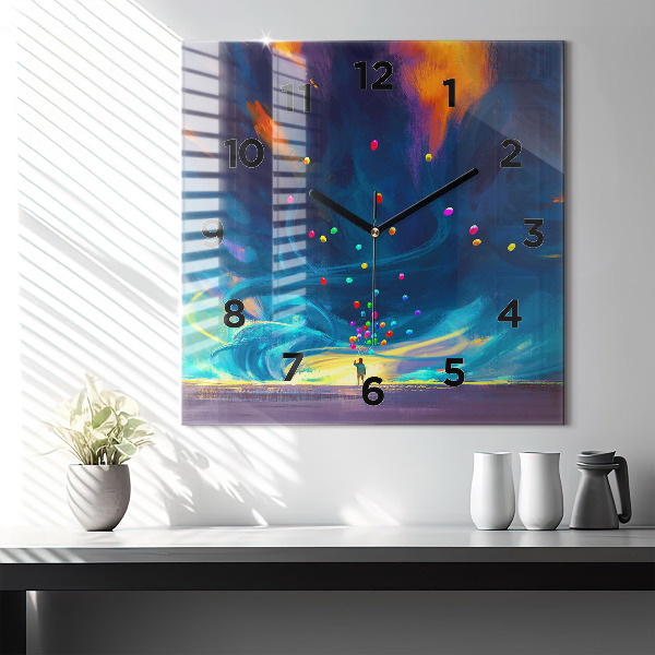 Reloj cuadrado Niño y globos