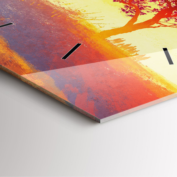 Reloj de pared cuadrado Paisaje otoñal